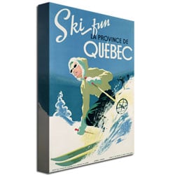 Skiing In Quebec 1938' Canvas Art 16 X 24