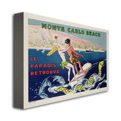 Georges Goursat 'Monte Carlo Beach 1932' Canvas Art 16 X 24