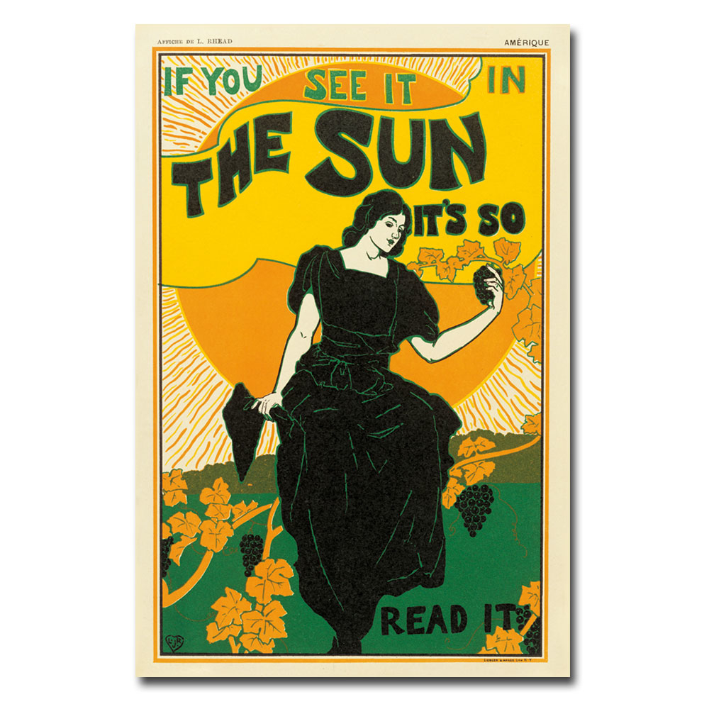 Louis Rhead 'The Sun Newspaper 1895' Canvas Art 16 X 24
