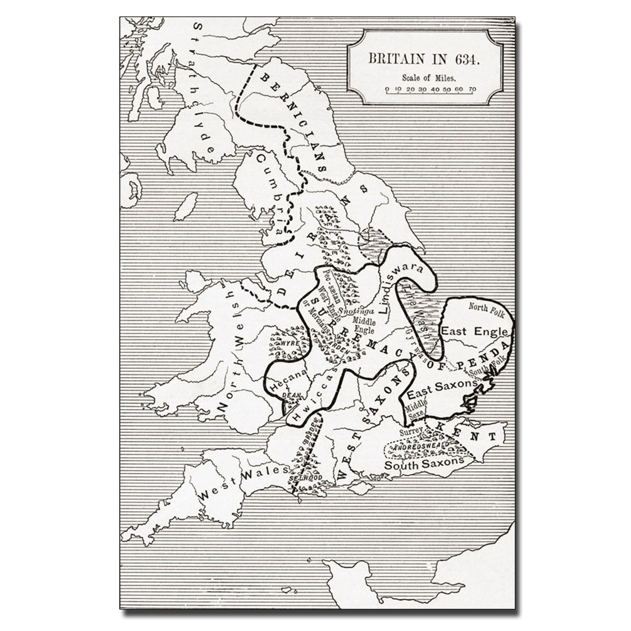 Map Of Britain In 634' Canvas Art 16 X 24