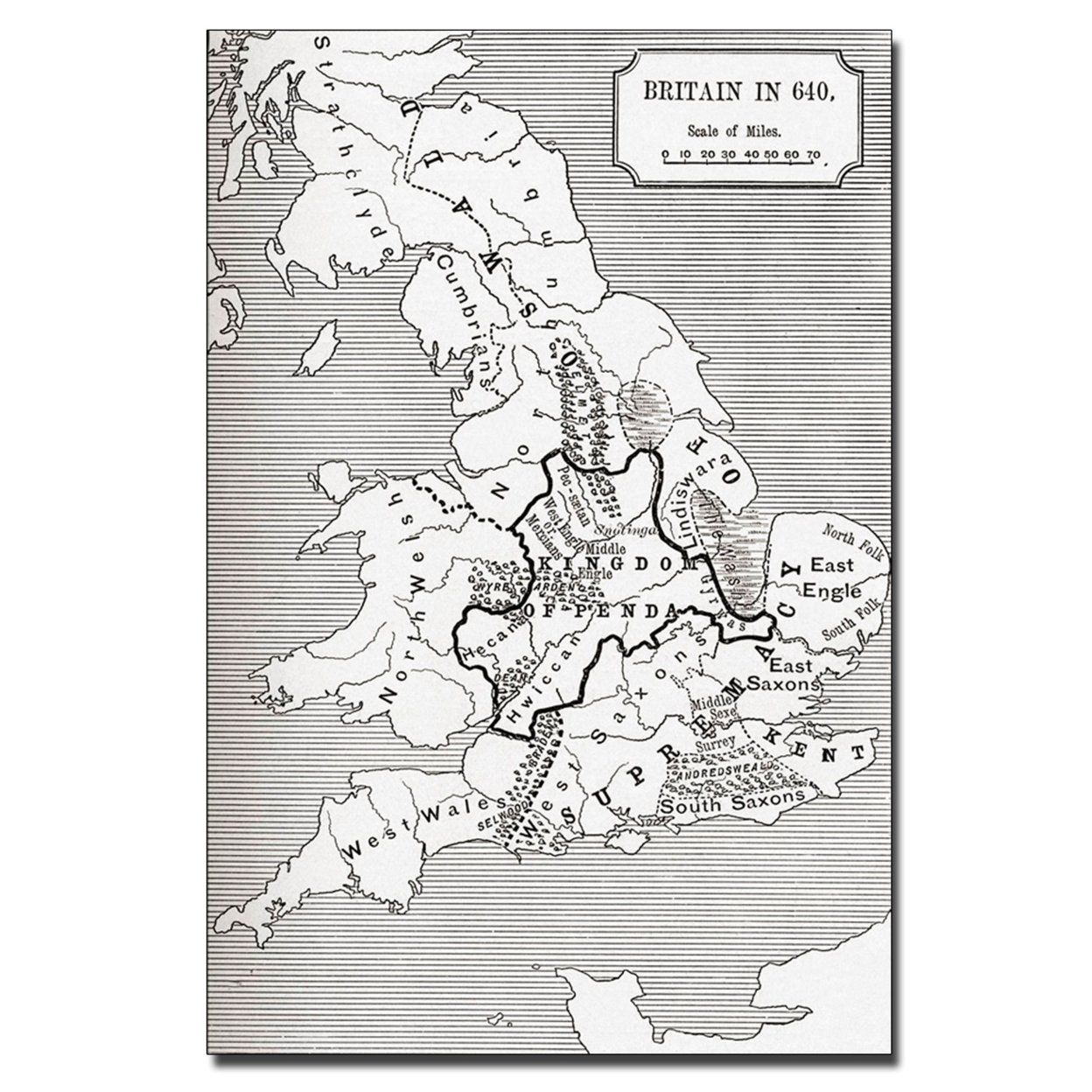 Map Of Britain In 640' Canvas Art 16 X 24
