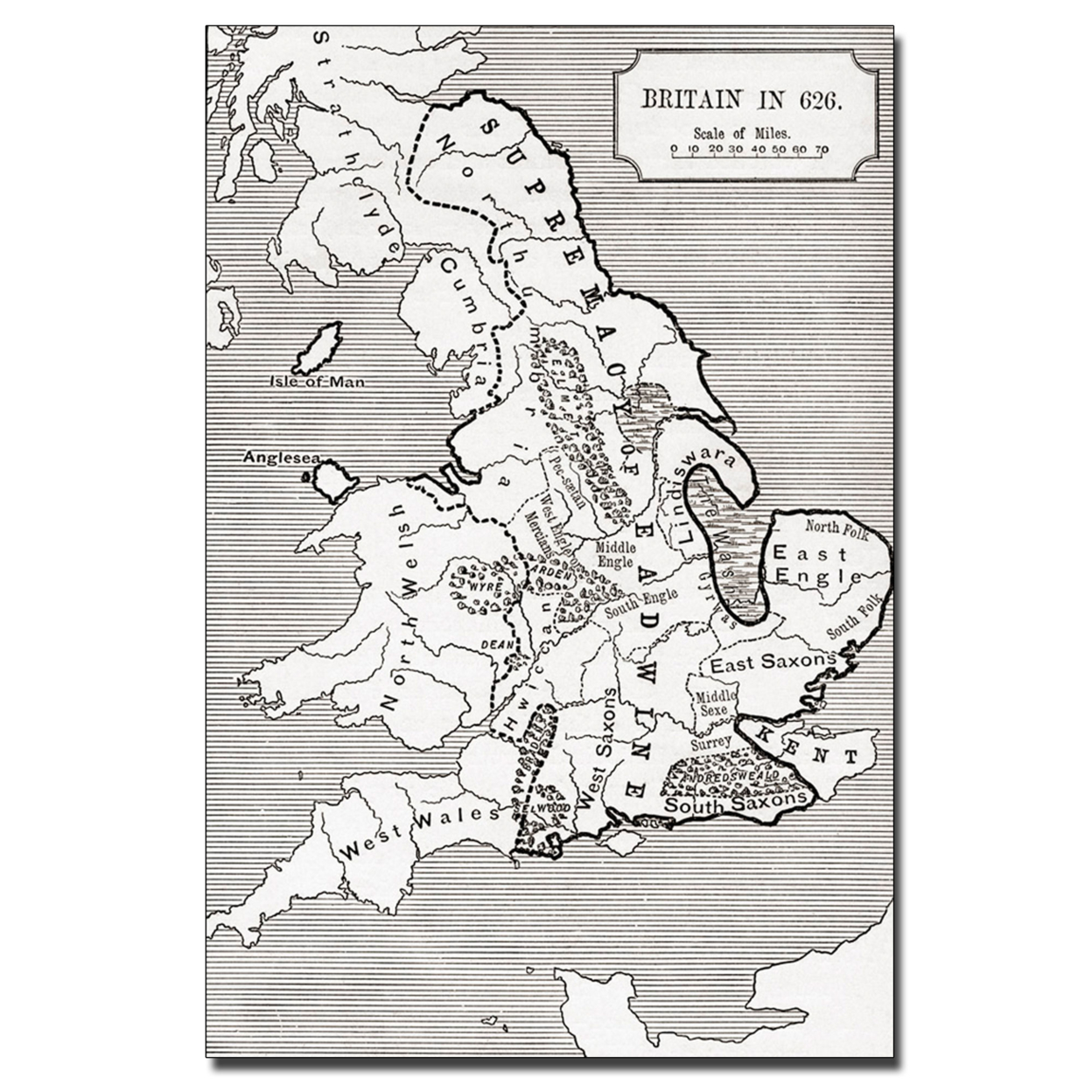 Map Of Britain In 626' Canvas Art 16 X 24