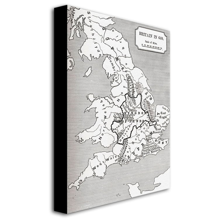 Map Of Britain In 640' Canvas Art 16 X 24