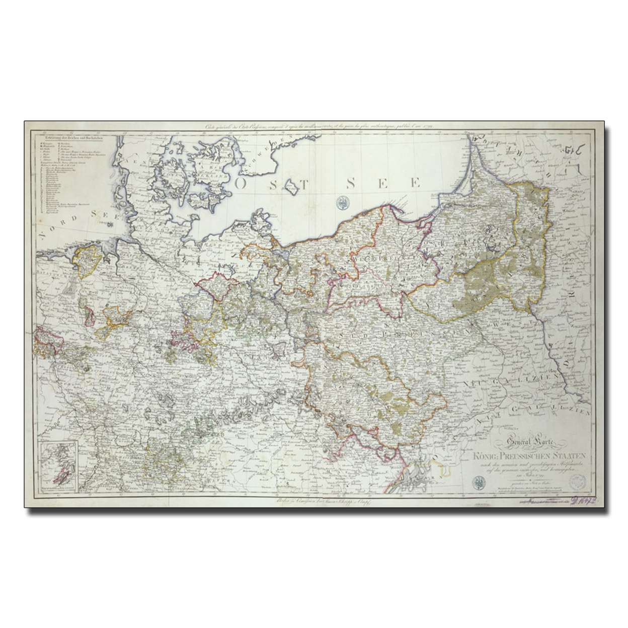 Map Of The Prussian States 1799' Canvas Art 16 X 24