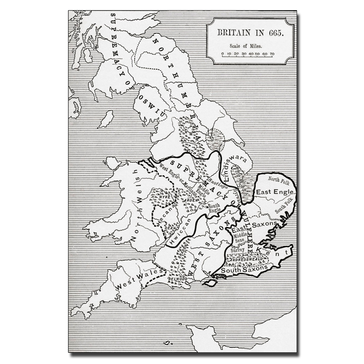 Map Of Britain In 665' Canvas Art 16 X 24