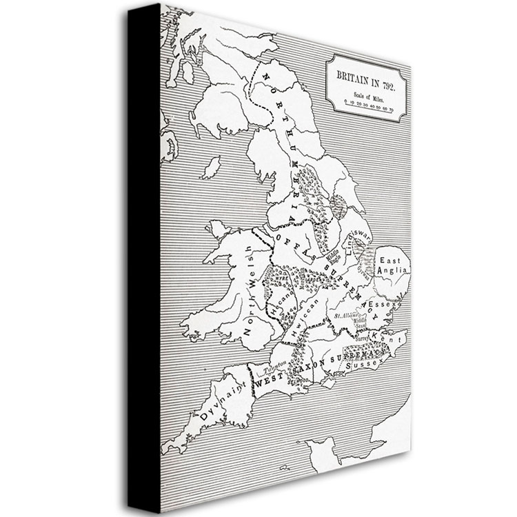 Map Of Britain In 792' Canvas Art 16 X 24