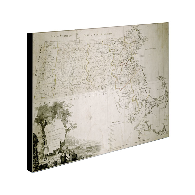 Map Of The State Of Massachusetts 1801' Canvas Art 16 X 24