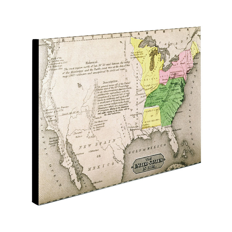 Map Of The United States In 1803' Canvas Art 16 X 24