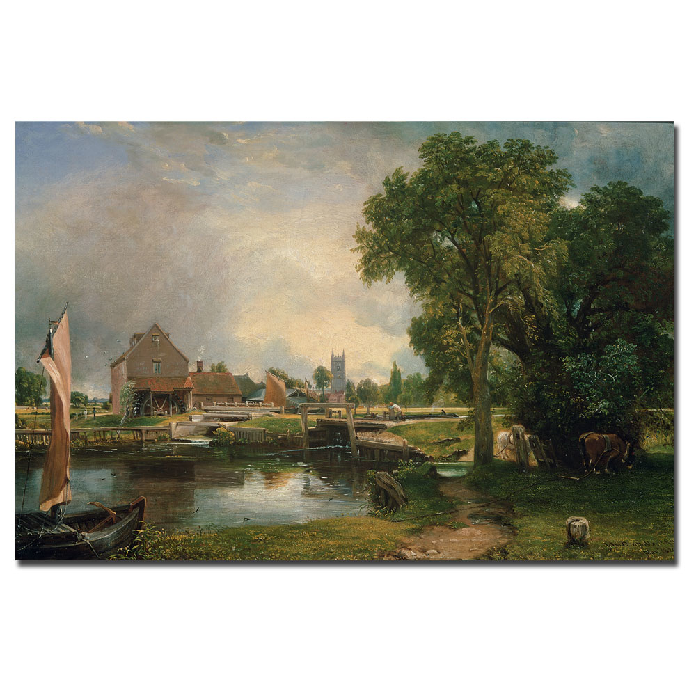 John Constable 'Dedham Lock And Mill 1820' Canvas Art 16 X 24