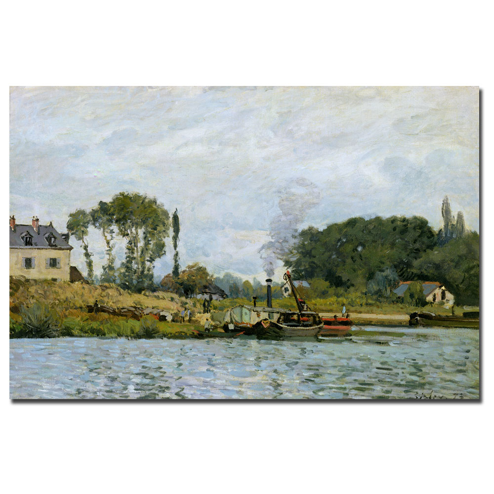 Alfred Sisley 'Boats At Bougival 1873' Canvas Art 16 X 24