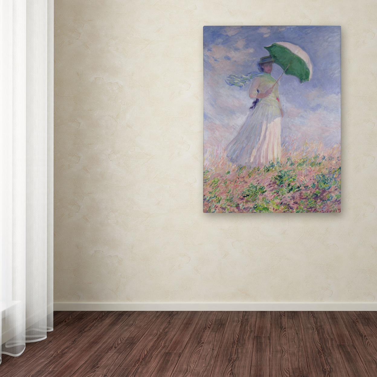 Claude Monet 'Woman With A Parasol' Canvas Art 16 X 24