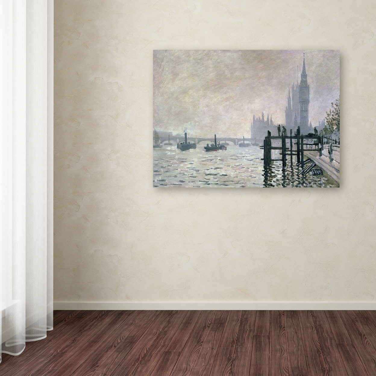 Claude Monet 'The Thames Below Westminster' Canvas Art 16 X 24