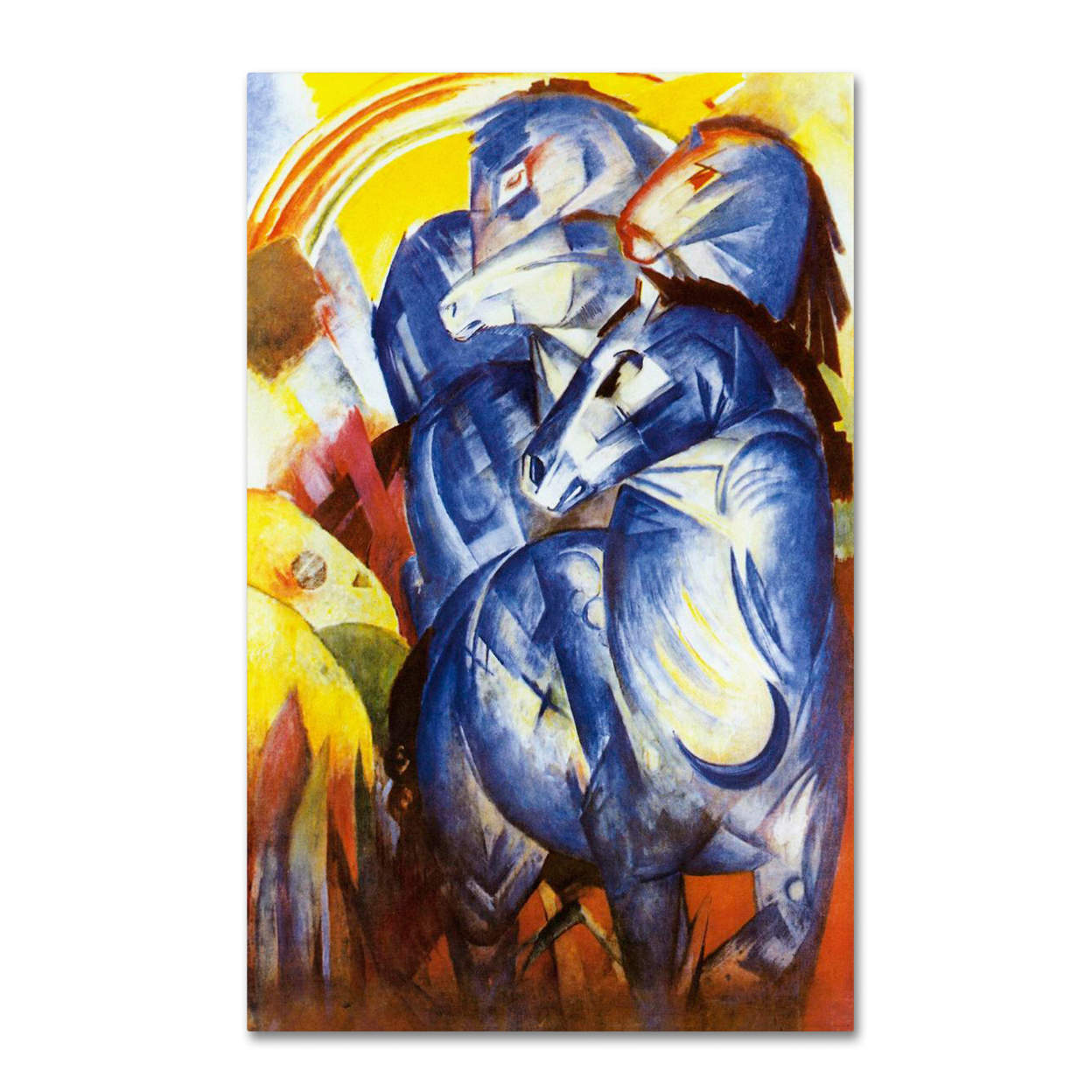 Franz Marc 'A Tower Of Blue Horses 1913' Canvas Art 16 X 24