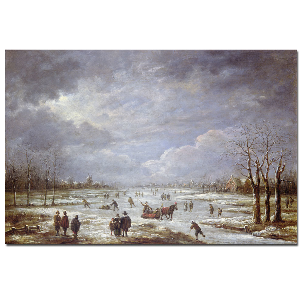 Aert Van Der Neer 'Winter Landscape' Canvas Art 16 X 24