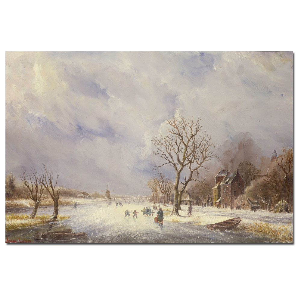 Jan Lynn 'Winter Canal Scene' Canvas Art 16 X 24