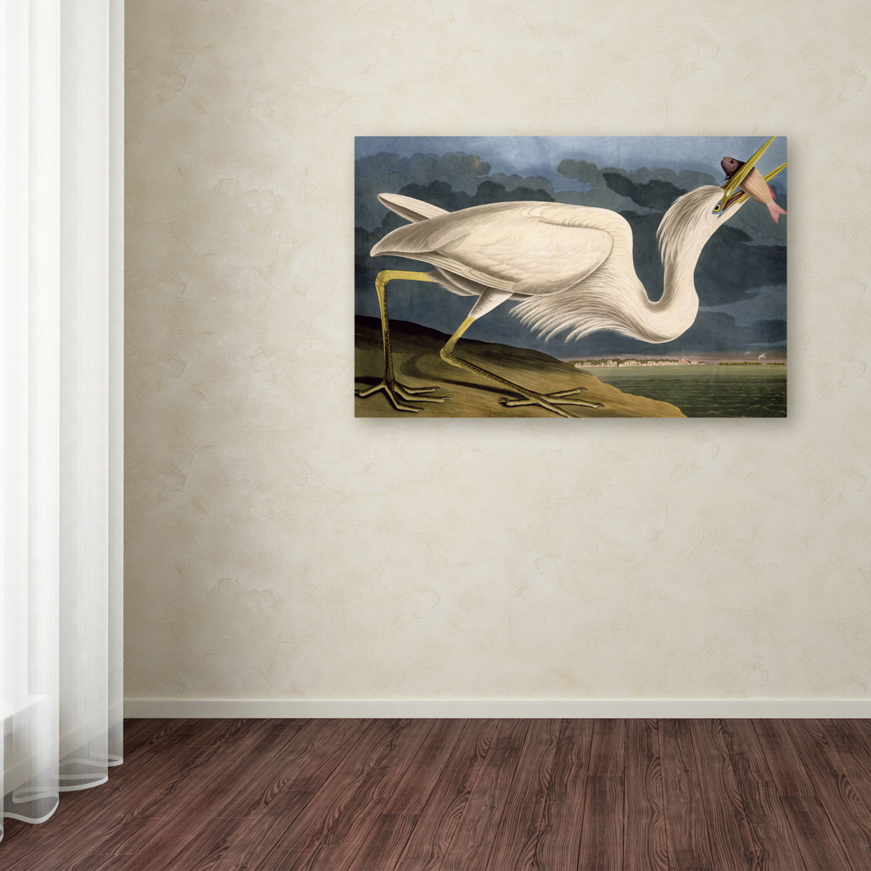 John James Audubon 'Great White Heron' Canvas Art 16 X 24