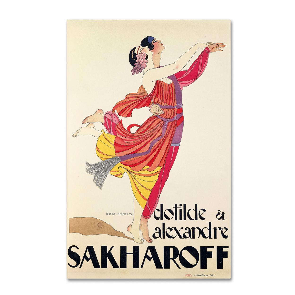 George Barbier 'Clotilde And Alexandre Sakharoff' Canvas Art 16 X 24