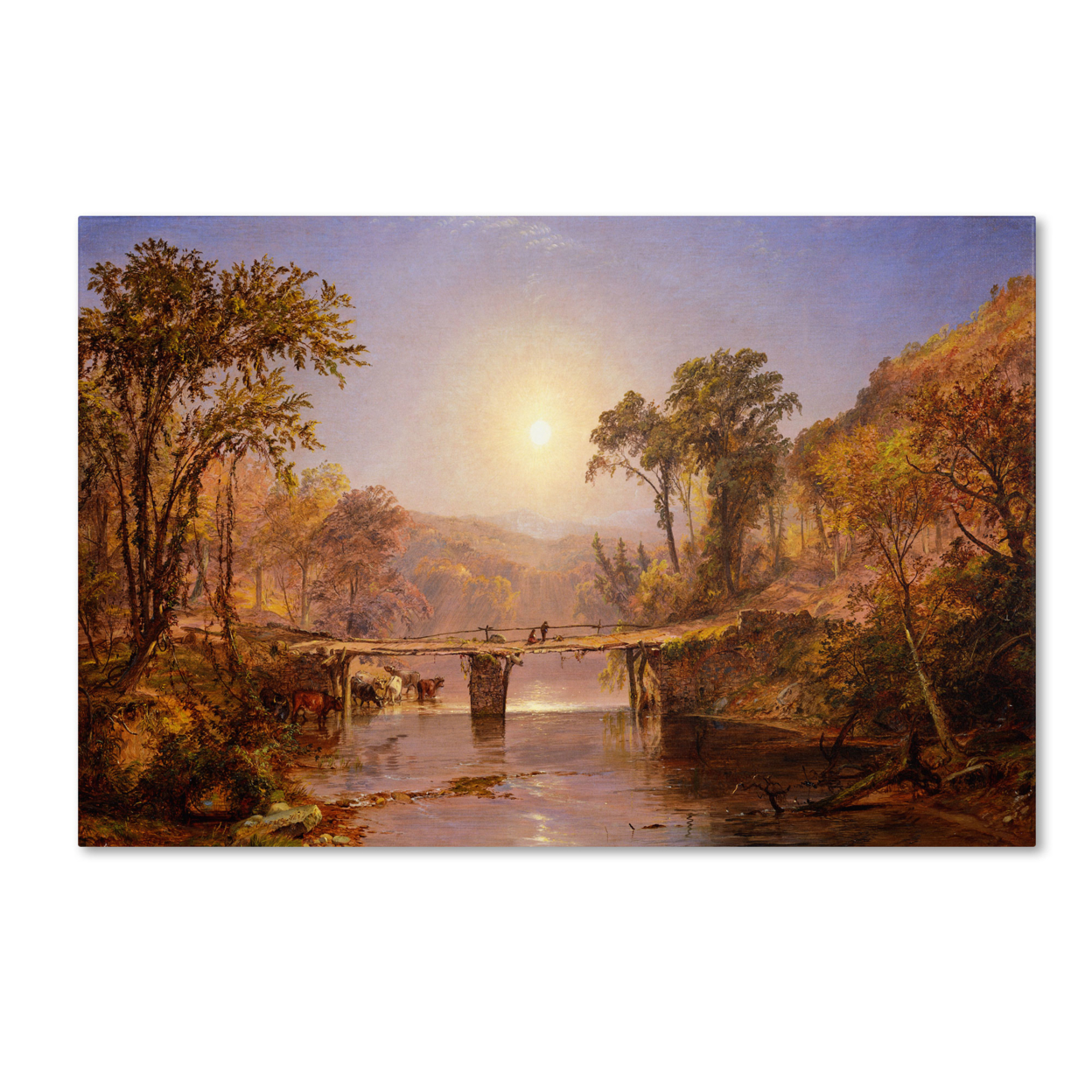 Jasper Cropsey 'Indian Summer On Delaware River' Canvas Art 16 X 24