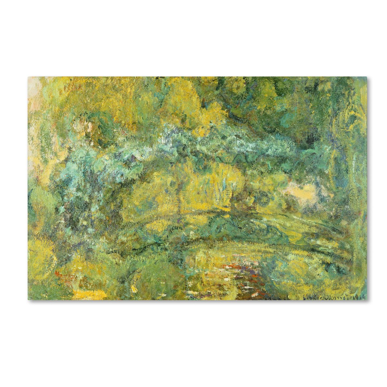 Claude Monet 'Passage On Waterlily Pond 1919' Canvas Art 16 X 24