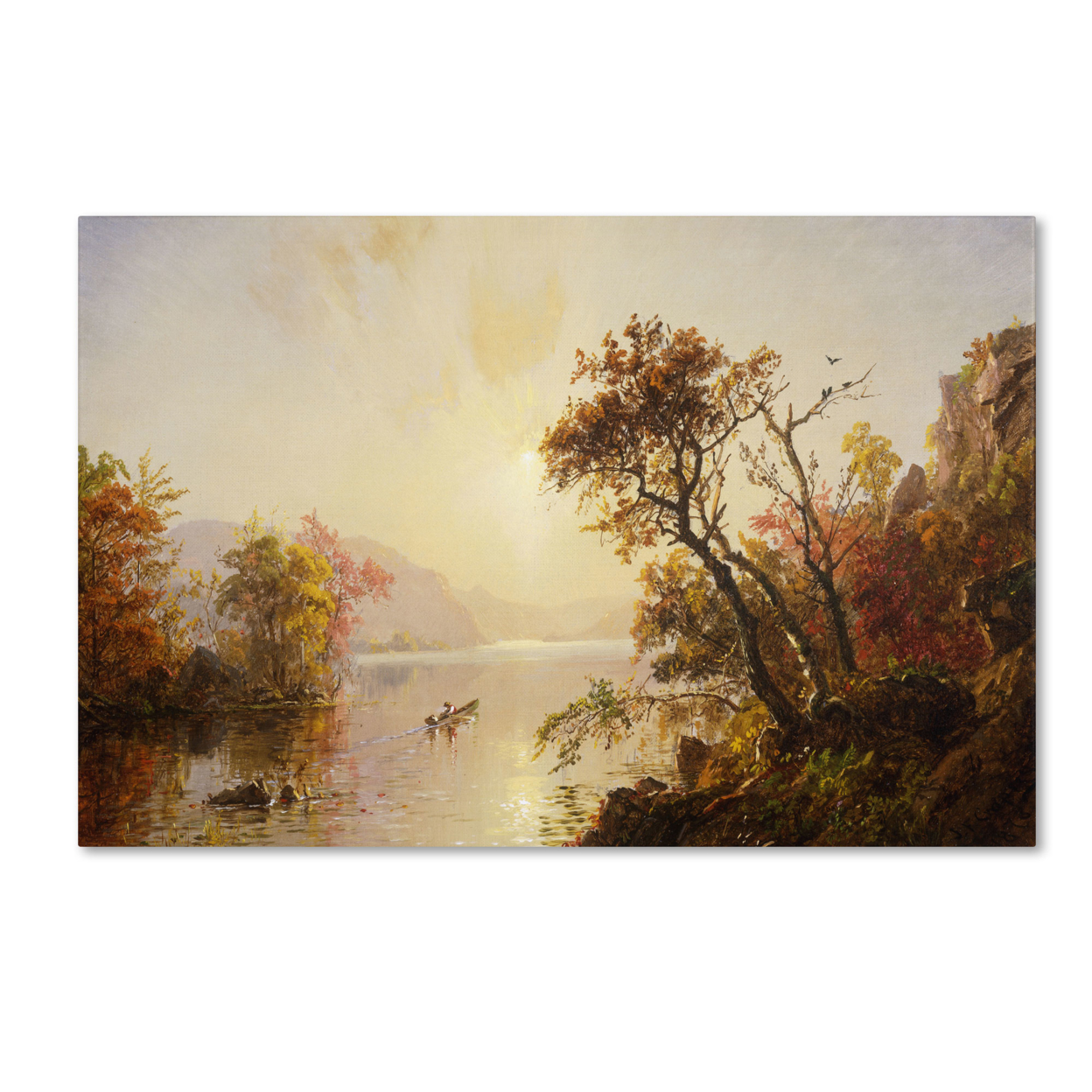 Jasper Cropsey 'Rowing Out Of A Cove 1878' Canvas Art 16 X 24