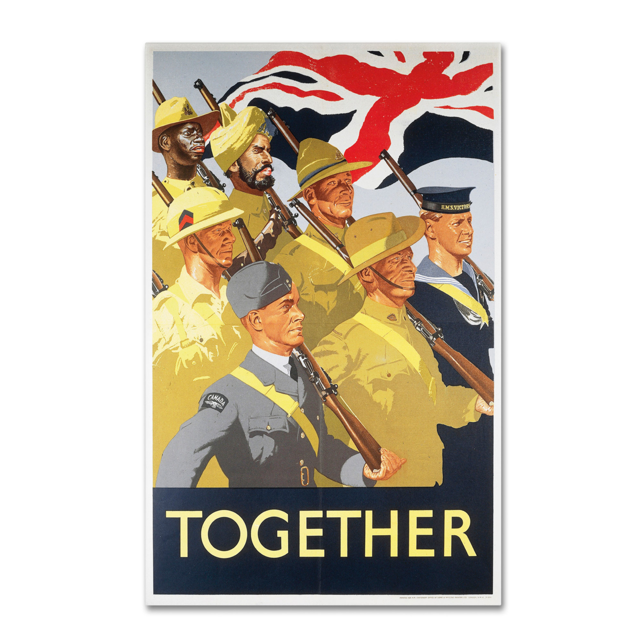Second World War Together Propaganda Poster' Canvas Art 16 X 24
