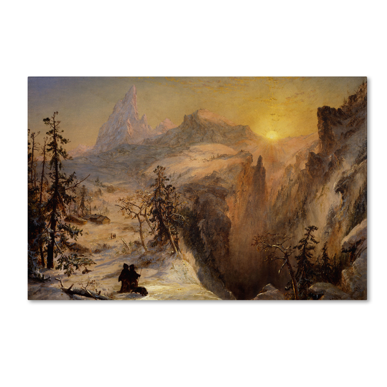 Jasper Cropsey 'Winter In Switzerland 1860' Canvas Art 16 X 24