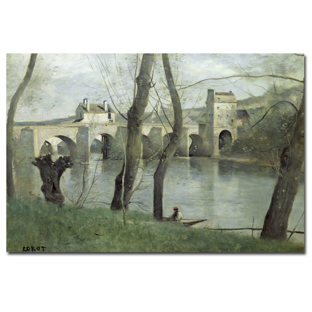 Jean Baptiste Corot 'The Bridge Mantes' Canvas Art 16 X 24