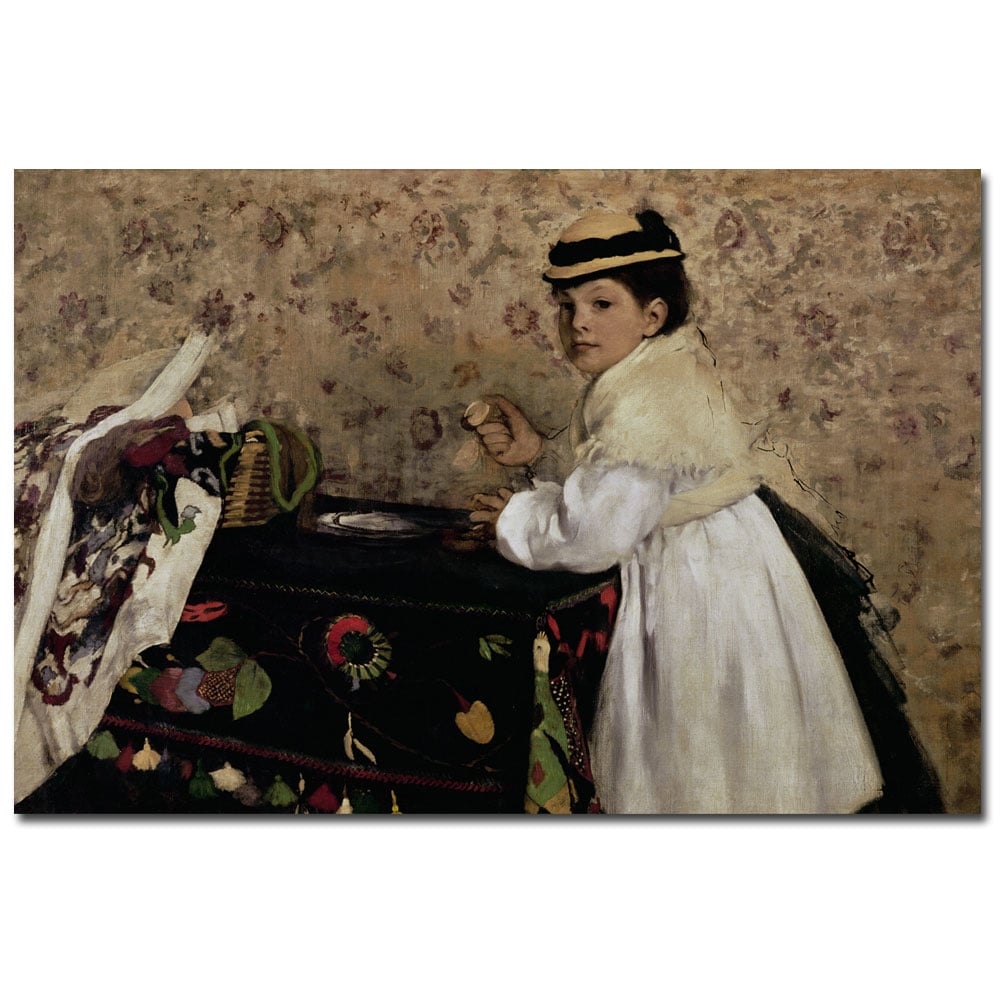 Edgar Degas 'Portrait Of Miss Valpincon, 1869' Canvas Art 16 X 24