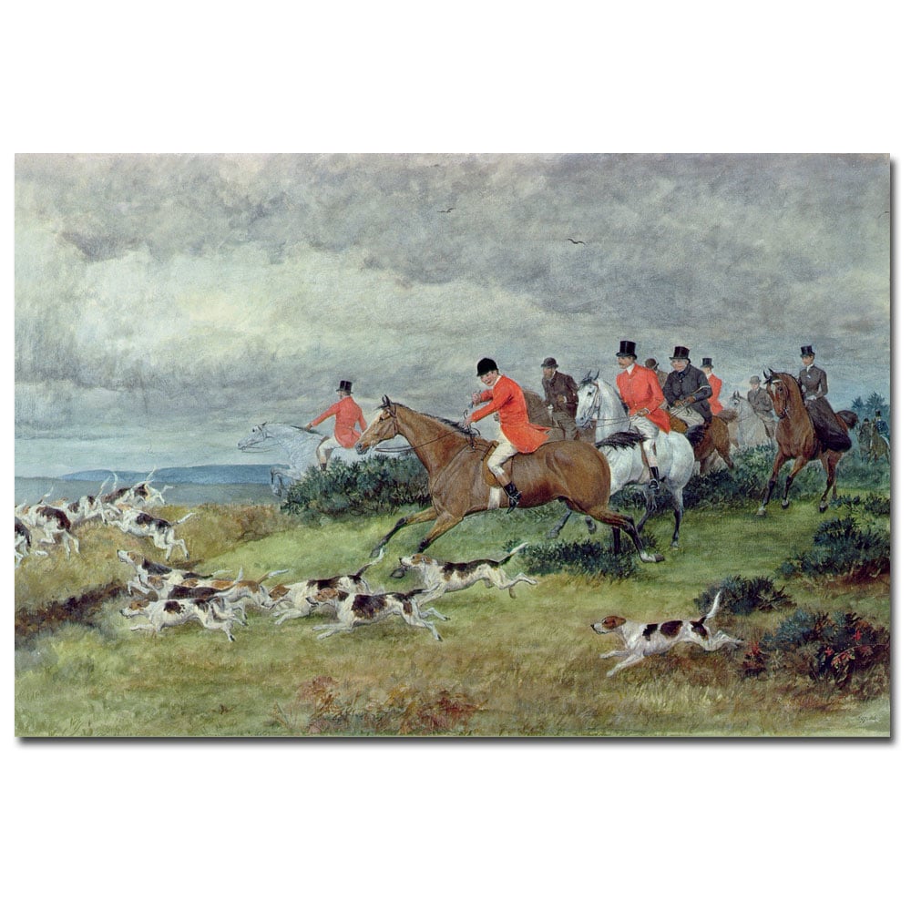 Randolph Caldecott 'Fox Hunting In Surrey' Canvas Art 16 X 24