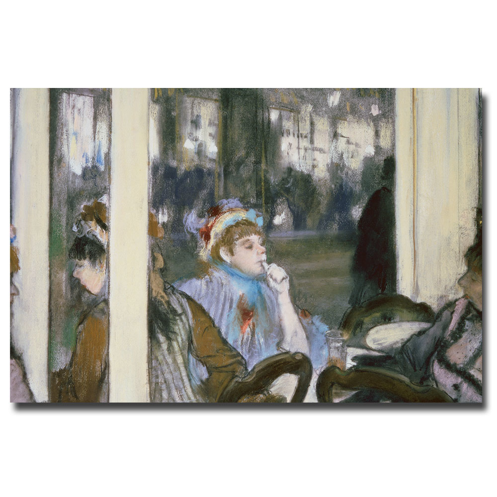 Edgar Degas 'Women On A Cafe Terrace 1877' Canvas Art 16 X 24