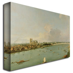 Canaletto 'View Of The Thames From The South' Canvas Art 16 X 24