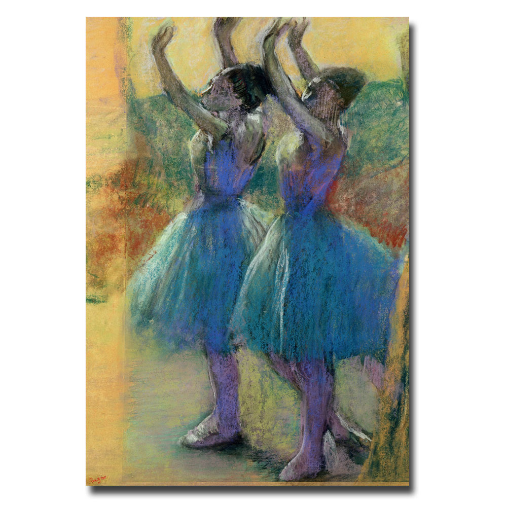 Edgar Degas 'Two Blue Dancers' Canvas Art 16 X 24