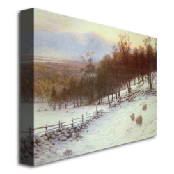 Joseph Farquharson 'Snow Covered Fields With Sheep' Canvas Art 16 X 24