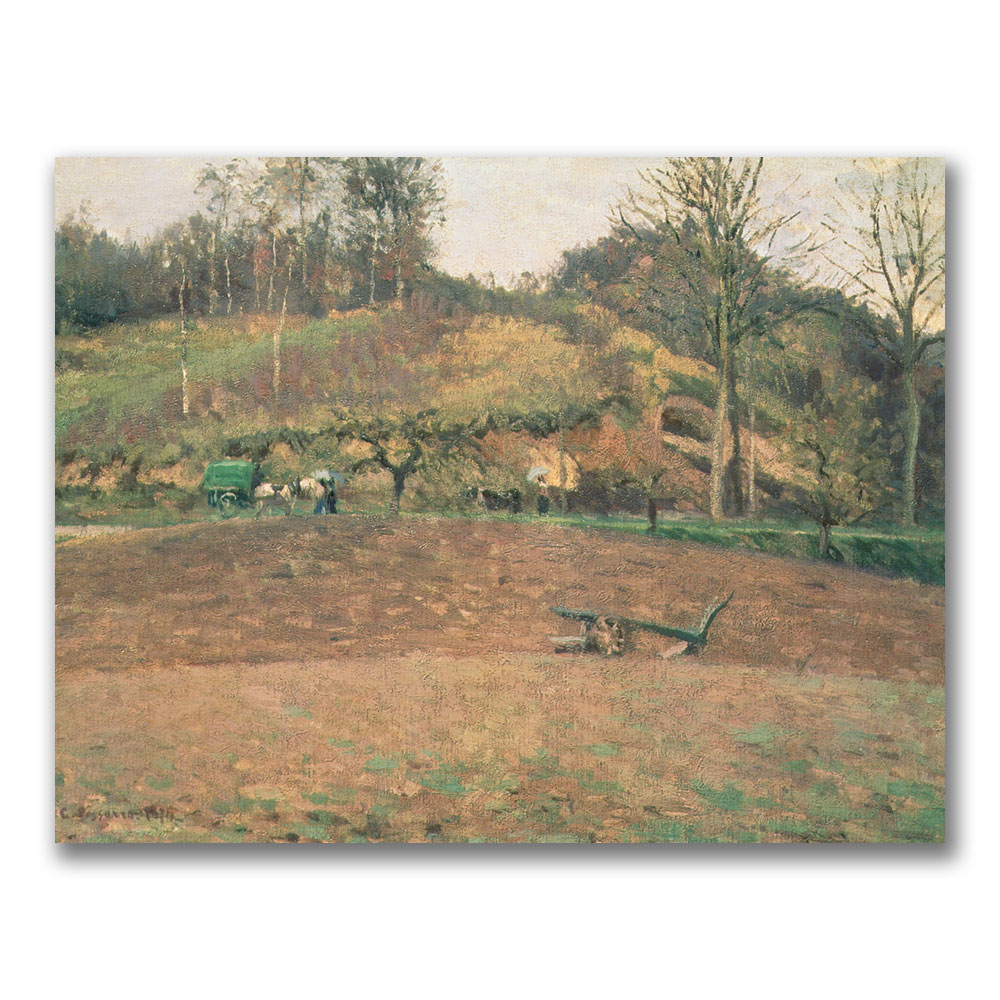Camille Pissaro 'Ploughland' Canvas Art 16 X 24