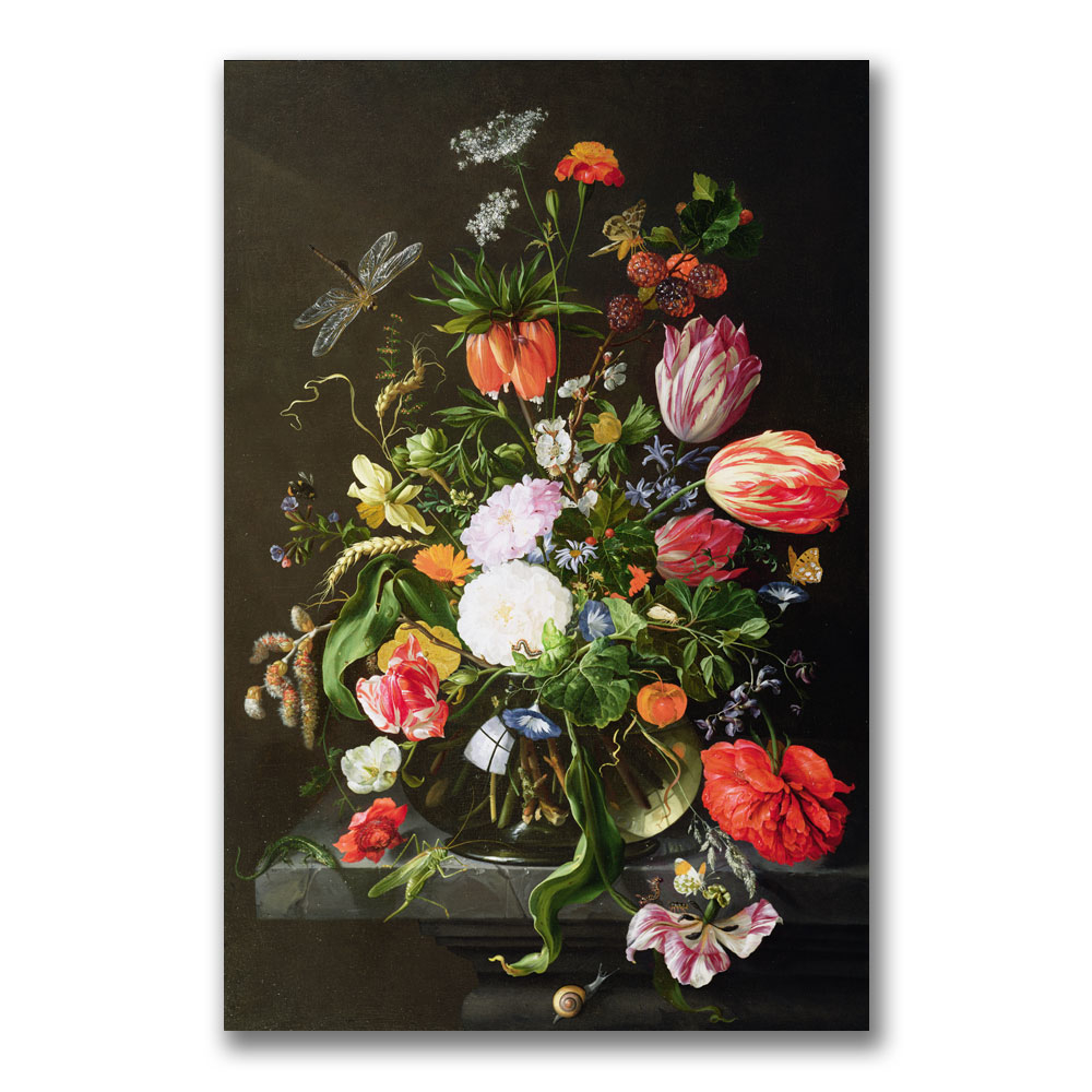 Jan Davidsz. De Heem 'Still Life Of Flowers' Canvas Art 16 X 24