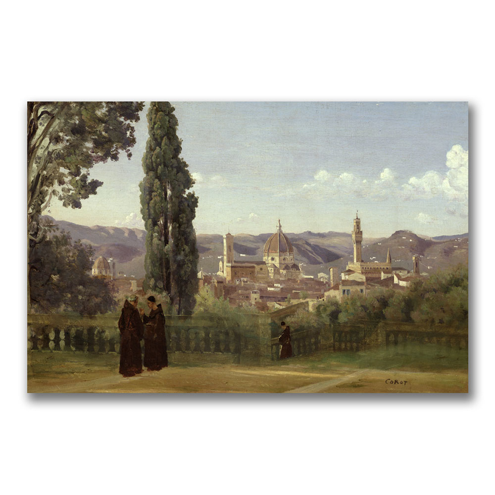 Jean Baptiste Corot 'View Of Florence' Canvas Art 16 X 24