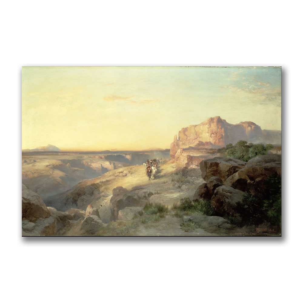 Thomas Moran 'Red Rock Trail South Utah' Canvas Art 16 X 24