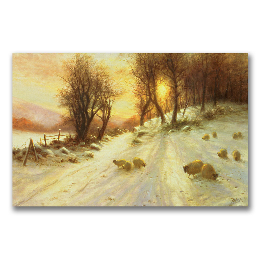 Joseph Farquharson 'Sheep In The Winter' Canvas Art 16 X 24
