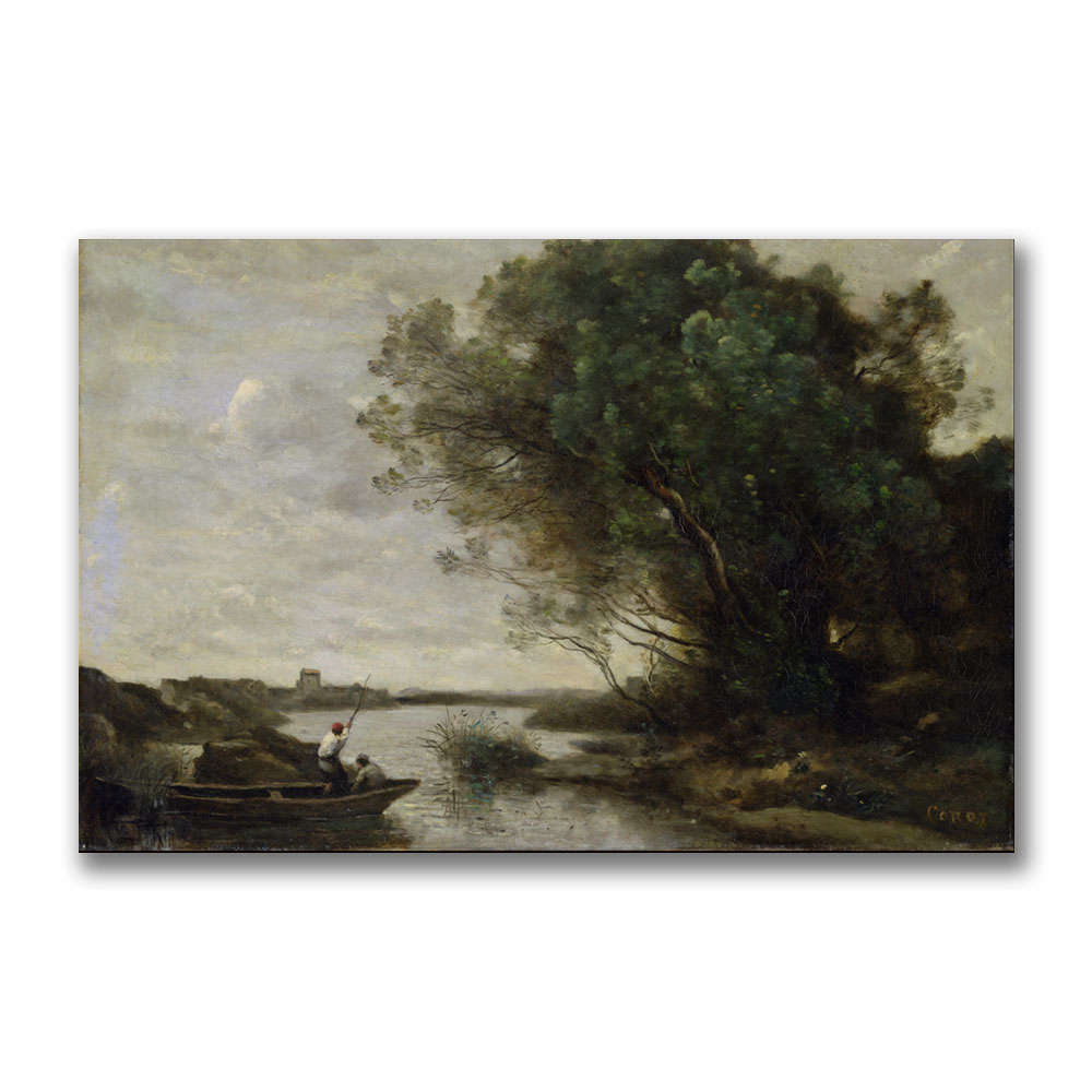 Jean Baptiste Corot 'River Landscape' Canvas