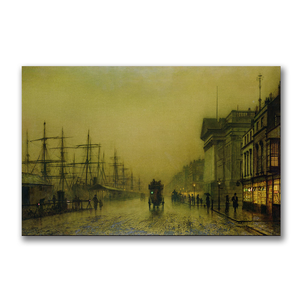 John Grimshaw 'Liverpool Docks Custom House' Canvas Art 16 X 24