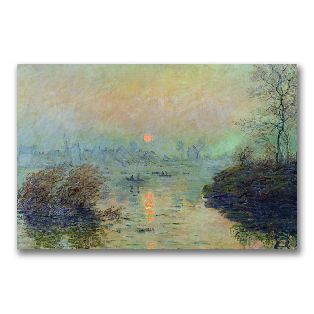 Claude Monet 'Sun Setting Over The Seine' Canvas Art 16 X 24
