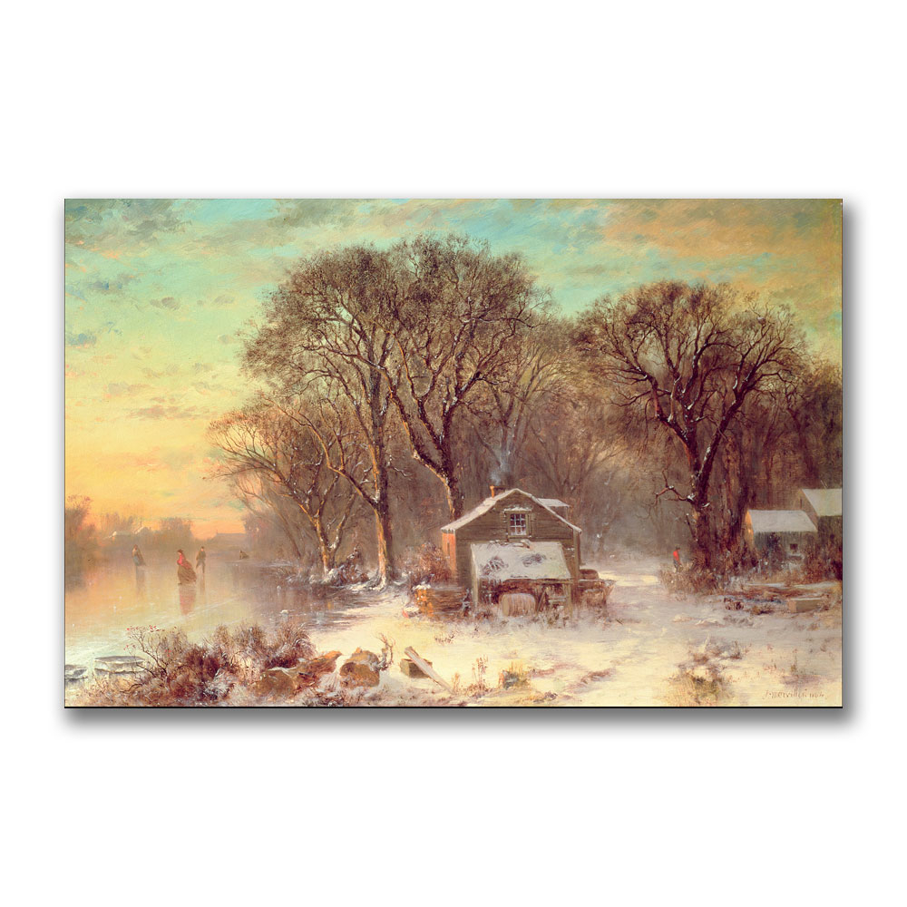 Thomas Doughty 'Winter In Malden Massachusetts' Canvas Art 16 X 24