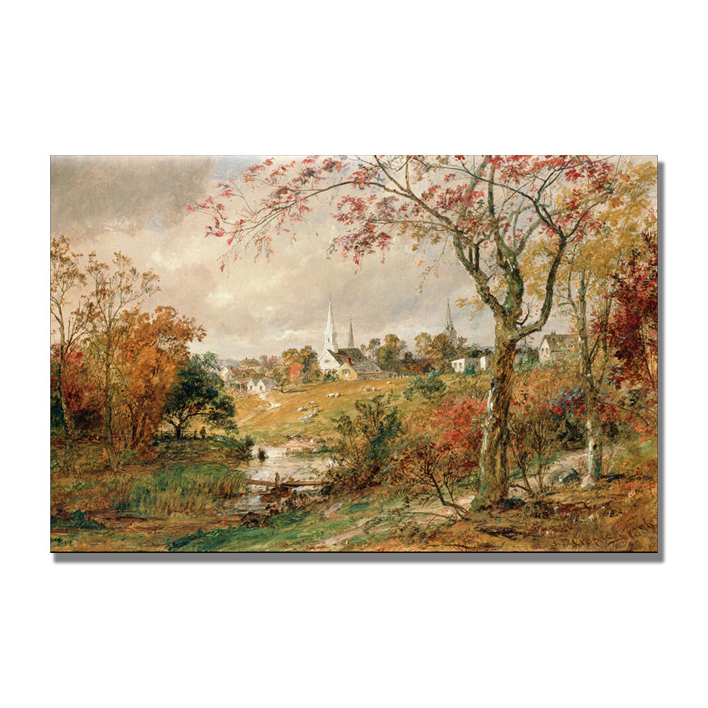 Jasper Cropsey 'Autumn Landscape' Canvas Art 16 X 24