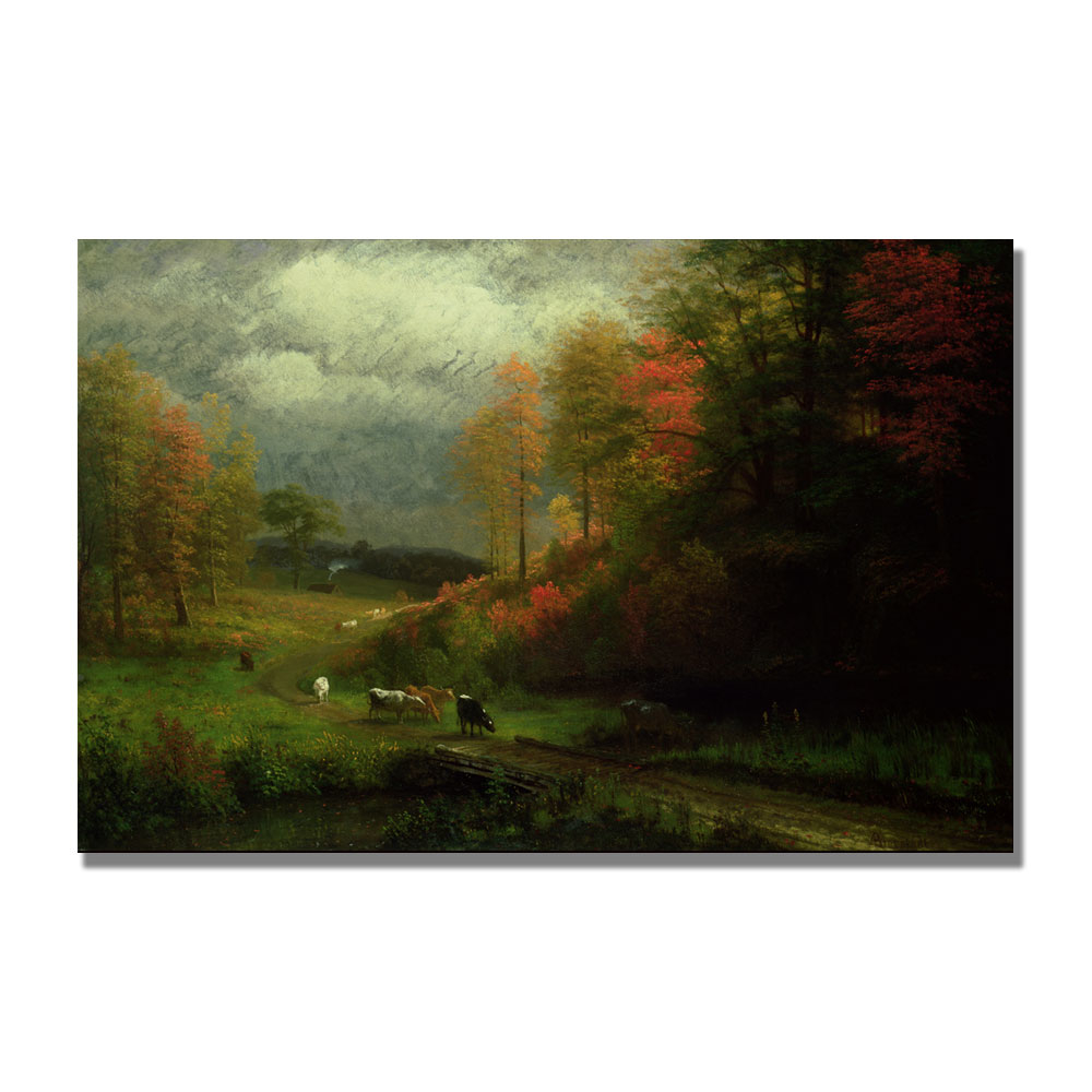 Albert Biersdant 'Rainy Day In Autumn' Canvas Art 16 X 24
