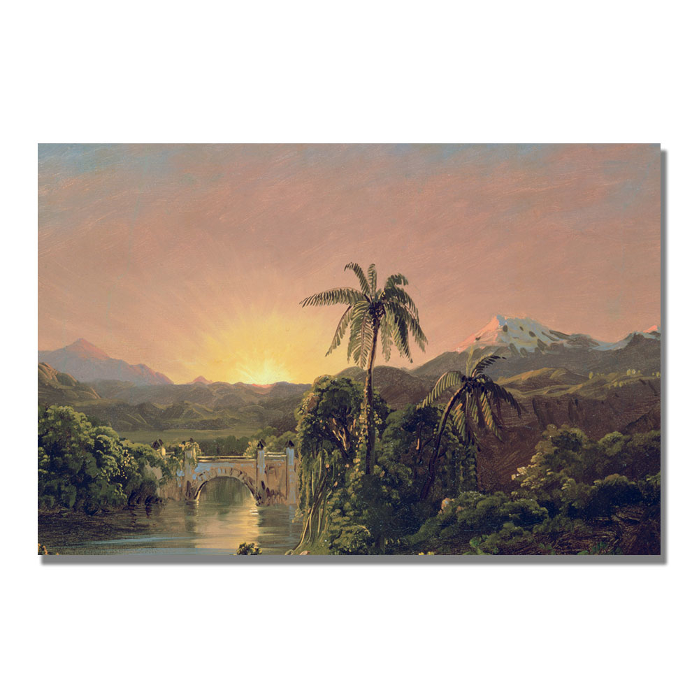 Fredric Church 'Sunset In Equador' Canvas Art 16 X 24