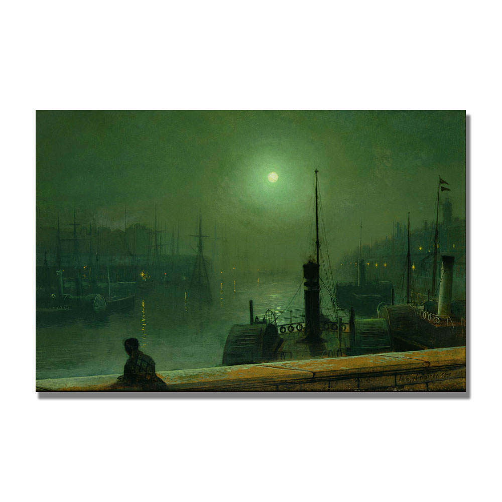 John Grimshaw 'On The Clyde' Glasgow' Canvas Art 16 X 24