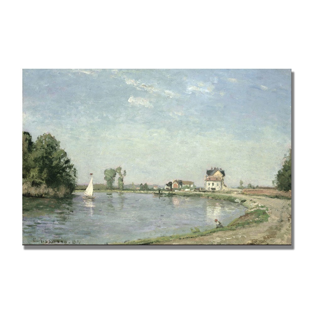 Camille Pissaro 'At The River's Edge 1871' Canvas Art 16 X 24