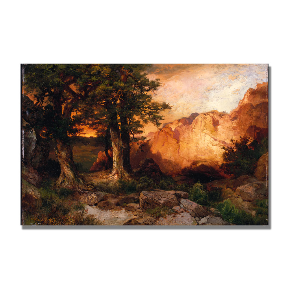 Thomas Moran 'Western Sunset' Canvas Art 16 X 24