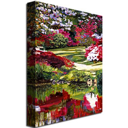 David Lloyd Glover 'Rhododendron Reflections' Canvas Art 16 X 24