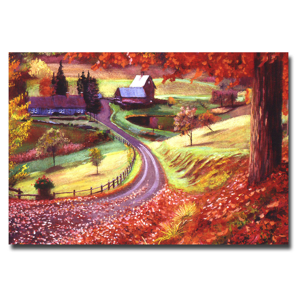David Lloyd Glover 'Road To Maplegrover Farms' Canvas Art 16 X 24